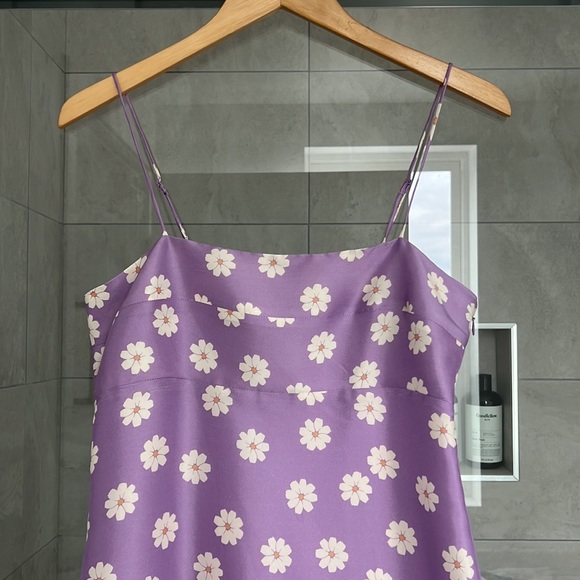 Realisation Par Medium Christy Silk Mini Dress in Purple Daisy Floral - Picture 9 of 14